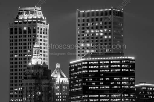 Downtown Tulsa at Night -- Tulsa Black and White Photos