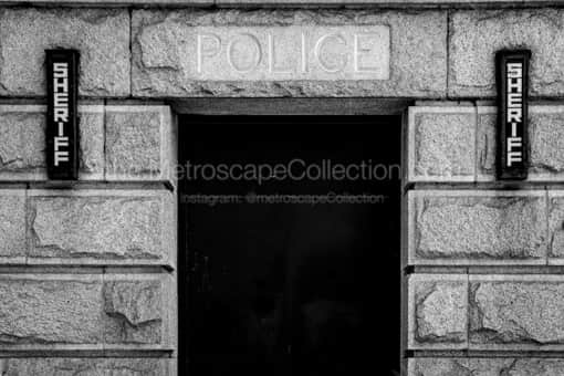 Vancouver Black and White Photography of A Police Door on the Vancouver Art Museum A Police Door on the Vancouver Art Museum -- Vancouver Black and White Photography
