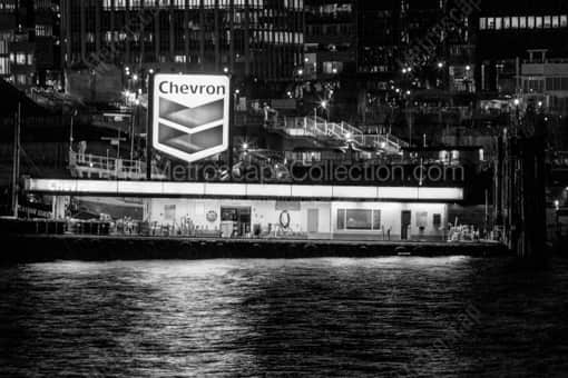 The Chevron Station in the Burrard Inlet -- Vancouver Black and White Photography