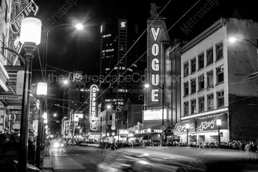 The Vogue Theater on Granville Street -- Vancouver Black and White Photography