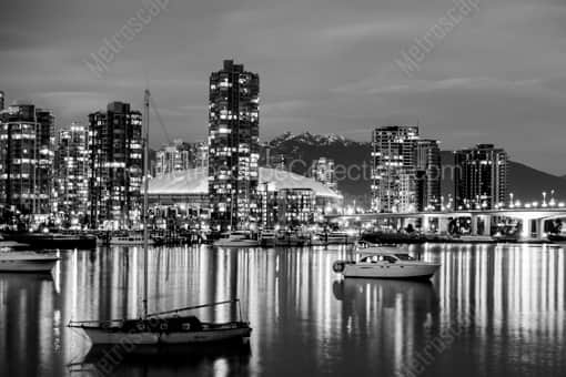 Vancouver Black and White Photography of The Vancouver Skyline Looking Toward Yaletown The Vancouver Skyline Looking Toward Yaletown -- Vancouver Black and White Photography