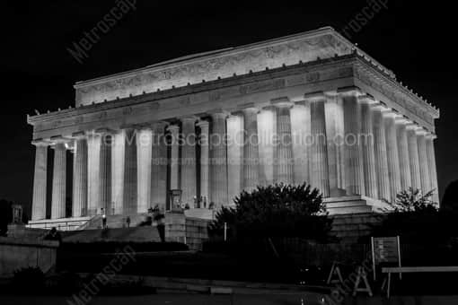 The Lincoln Memorial from near the Vietnam Wall -- Washington DC Black and White Photos