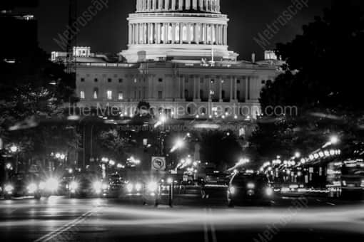 The US Capitol Building from Tenth and Pennsylvania -- Washington DC Black and White Photos