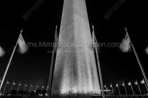 The Washington Monument and Ring of Flags -- Washington DC Black and White Photos