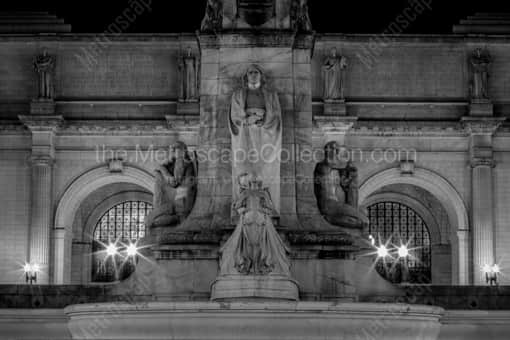 Columbus Circle at Night -- Washington DC Black and White Photos
