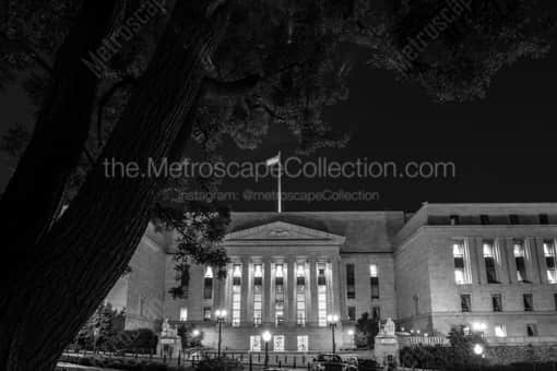 A Straight-On Shot of the Rayburn Office Building -- Washington DC Black and White Photos