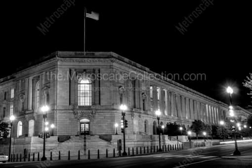 The Senate Russell Office Building at Night -- Washington DC Black and White Photos