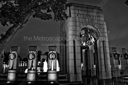 The Atlantic Pavilion of the WWII Memorial -- Washington DC Black and White Photos