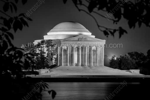 The Jefferson Memorial and Tidal Basin -- Washington DC Black and White Photos