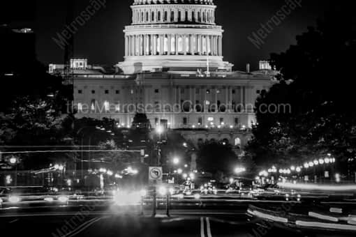 The US Capitol Building from Pennsylvania Avenue -- Washington DC Black and White Photos