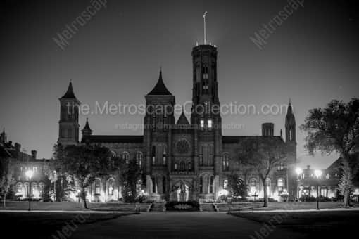 The Original Smithsonian Castle -- Washington DC Black and White Photos