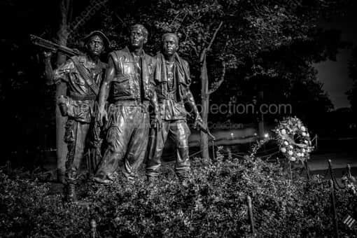 The Three Soldiers Statue -- Washington DC Black and White Photos