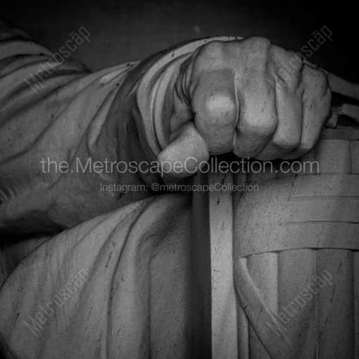 Matte Black WOOD Framed Black and White Washington DC Photograph: Lincoln's Left Hand in a Square Matte Black Wood Frame