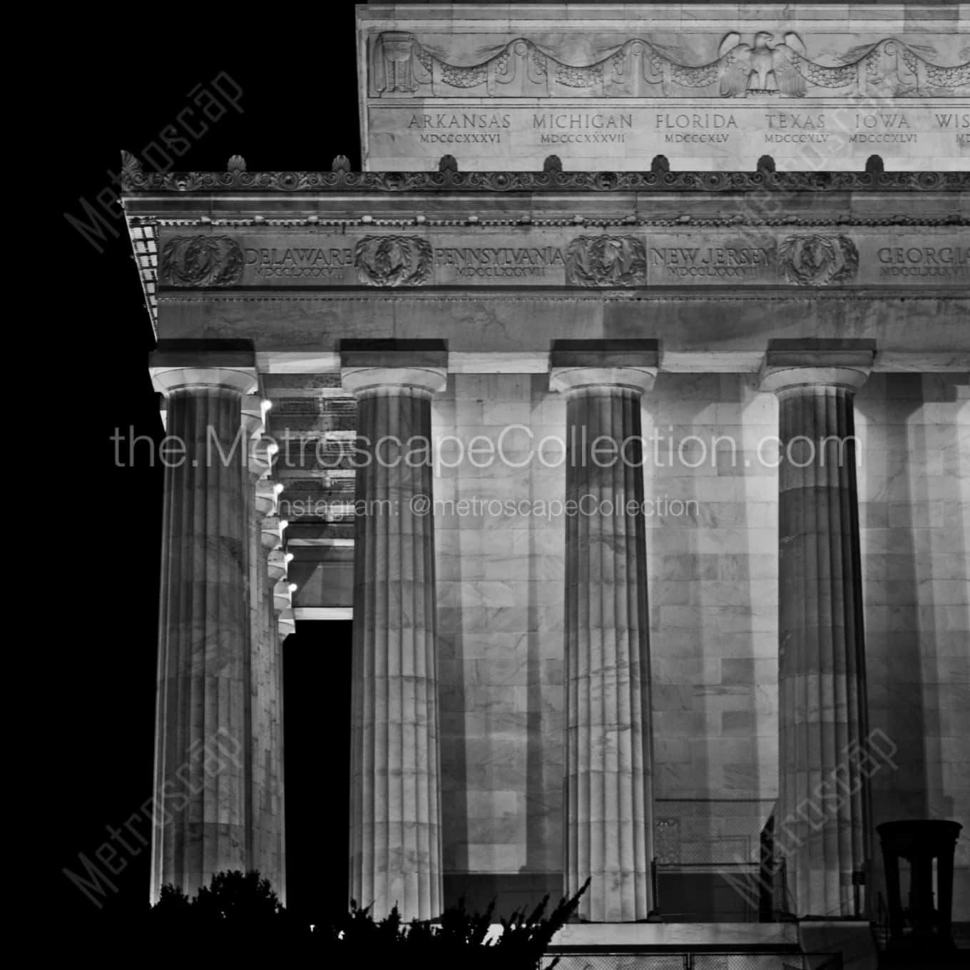 The Lincoln Memorial landscape black and white Photography The Lincoln Memorial landscape black and white Photography square crop