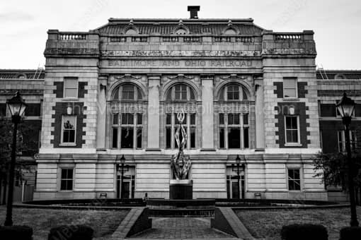 The Baltimore and Ohio Railroad Building -- Wheeling WV Black and White Photos