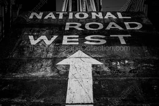 Wheeling WV Black and White Photography of National Road West Wheeling Suspension Bridge National Road West Wheeling Suspension Bridge -- Wheeling WV Black and White Photography