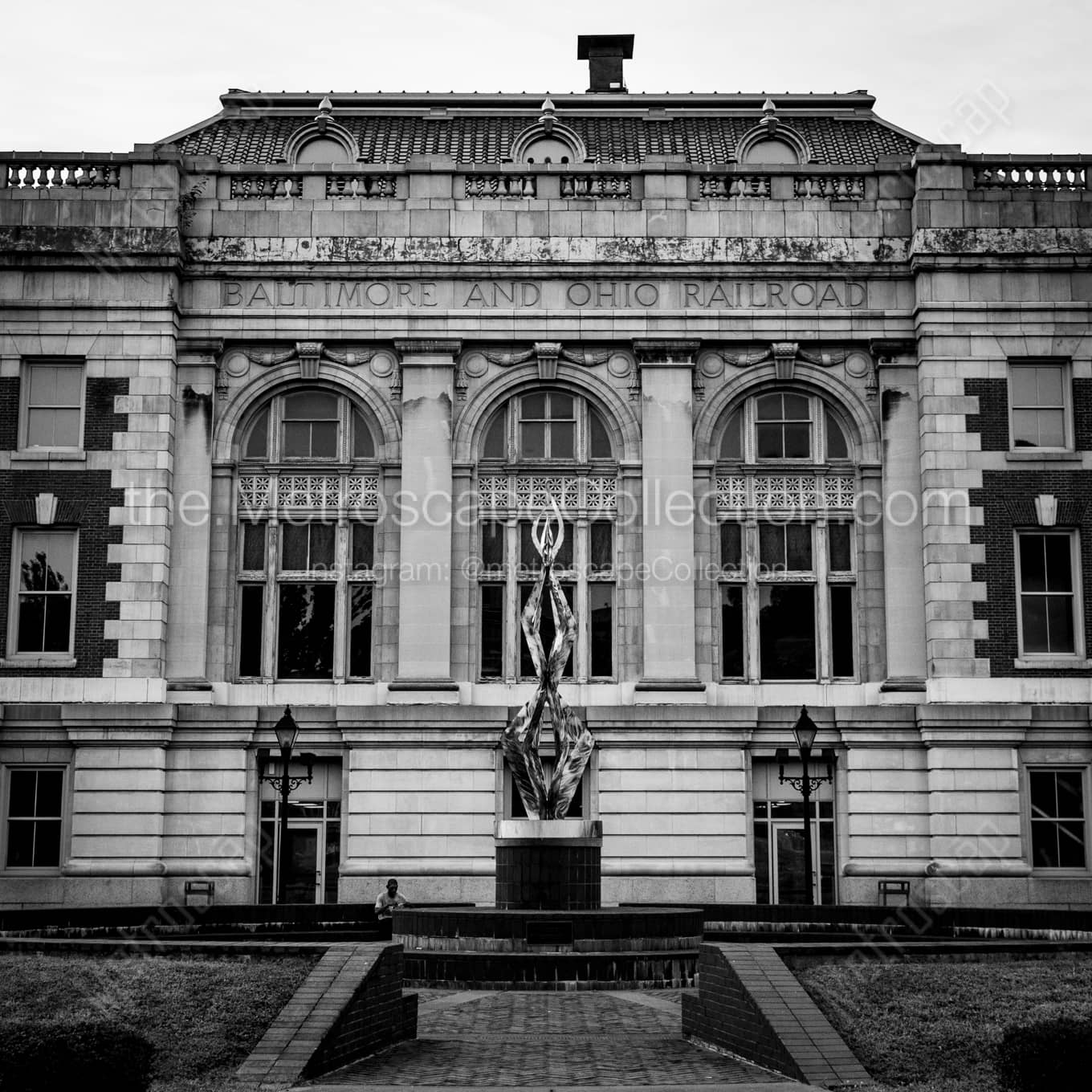 The Baltimore and Ohio Railroad Building landscape black and white Photography square crop
