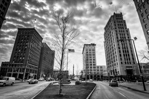 Federal Plaza at Market Street -- Youngstown Black and White Photography