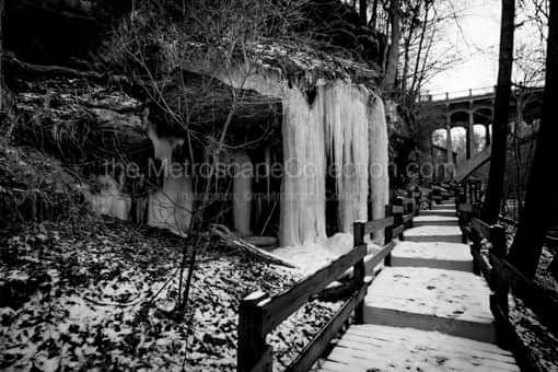 The Walkway near Lantermans Mill -- Youngstown Black and White Photography