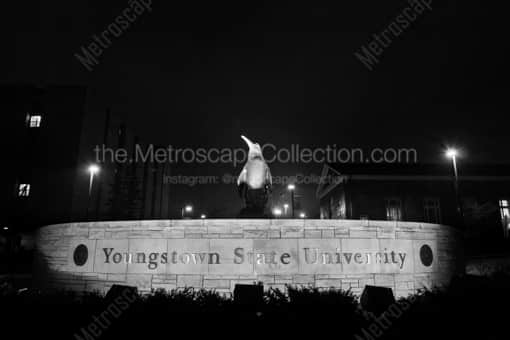 The Youngstown State Sign -- Youngstown Black and White Photography
