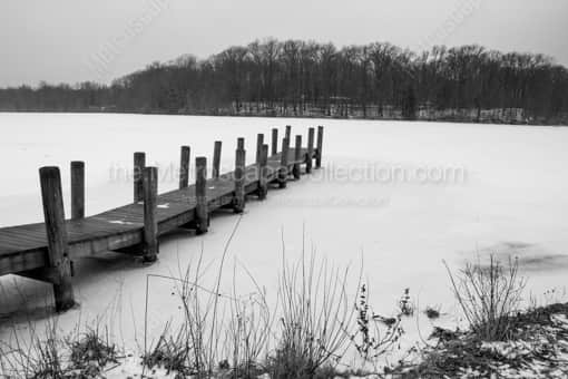 Youngstown Black and White Photography of Newport Lake in Mill Creek Park in Winter Newport Lake in Mill Creek Park in Winter -- Youngstown Black and White Photography
