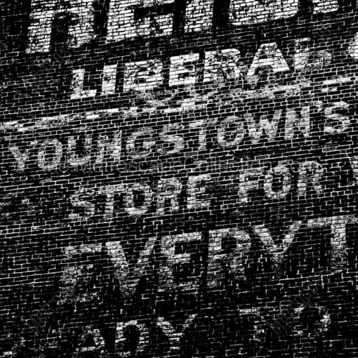 Matte Black WOOD Framed Black and White Youngstown Photograph: Youngstown Liberal Credit in a Square Matte Black Wood Frame