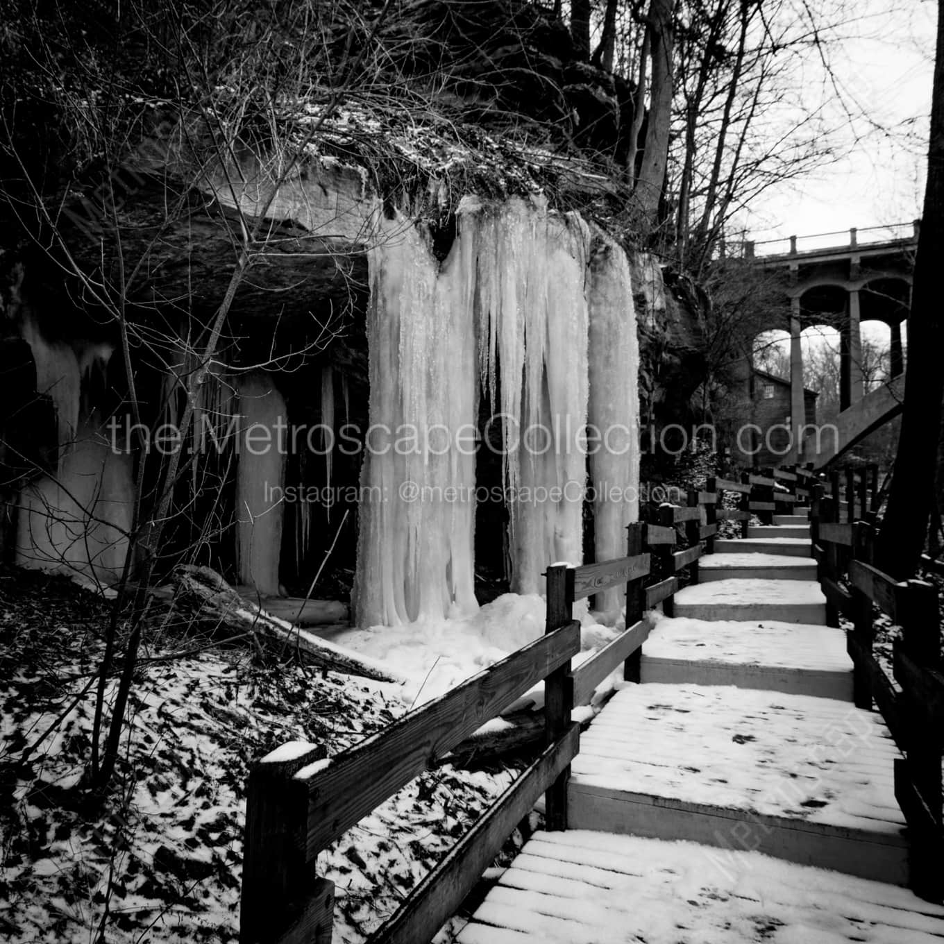 The Walkway near Lantermans Mill landscape black and white Photography square crop