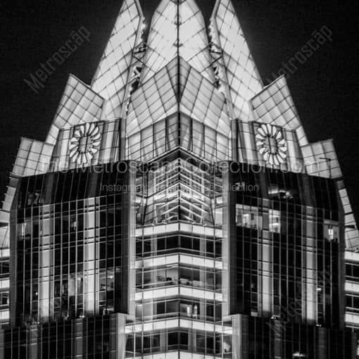 The Top of the Frost Bank Building -- Austin Black and White Photography