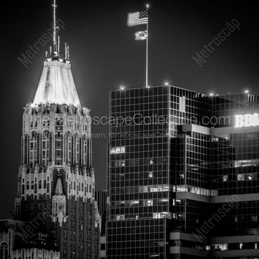The Baltimore Trust Building at Night -- Baltimore Black and White Photography