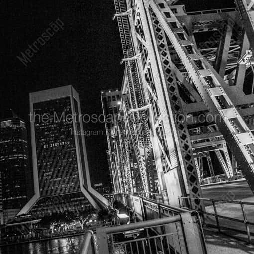 The Jacksonville Skyline from the Main Street Bridge -- Jacksonville Black and White Photography