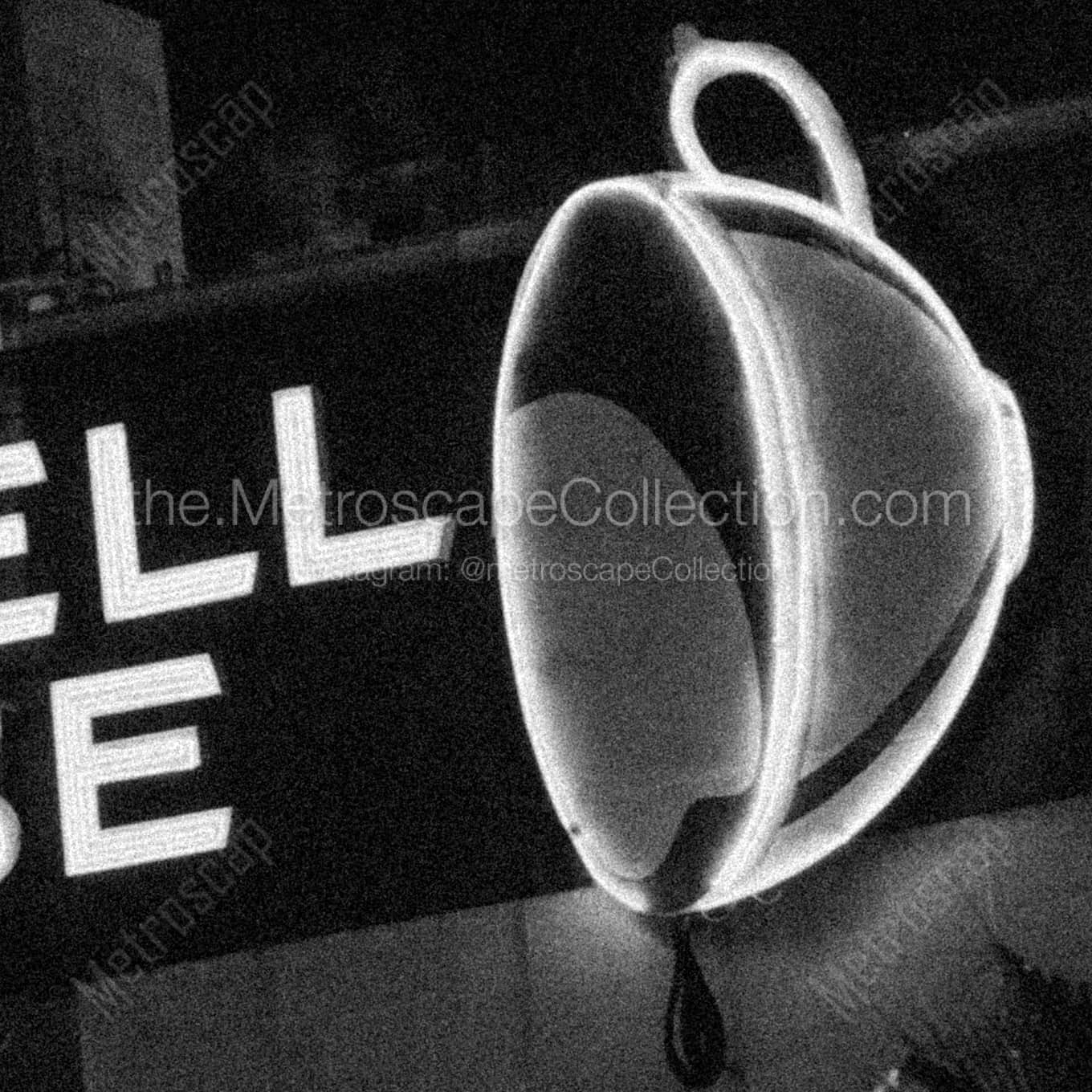 The Maxwell House Neon Sign night time black and white Photography square crop