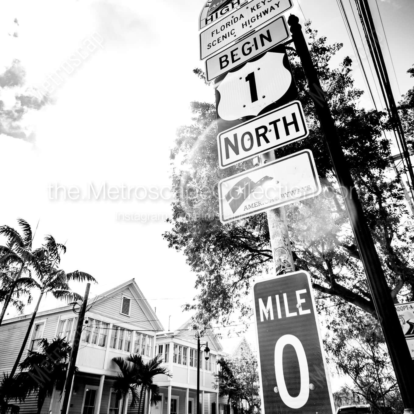 Begin US Route 1 North night time black and white Photography Begin US Route 1 North night time black and white Photography square crop