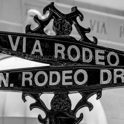 Via Rodeo and Rodeo Drive -- Los Angeles Black and White Photography