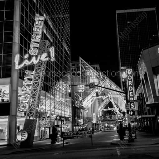 The Fourth Street Live Cityscape -- Louisville Black and White Photography