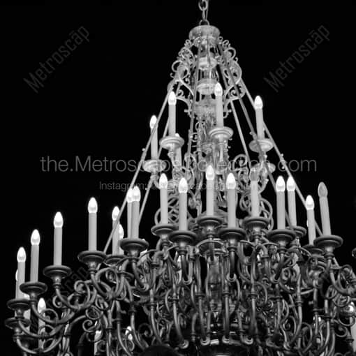 The Giant Chandelier at Main and Seventh Street -- Louisville Black and White Photography