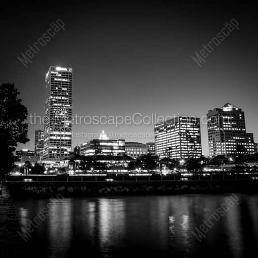 The Milwaukee Skyline from  Discovery World -- Milwaukee Black and White Photography