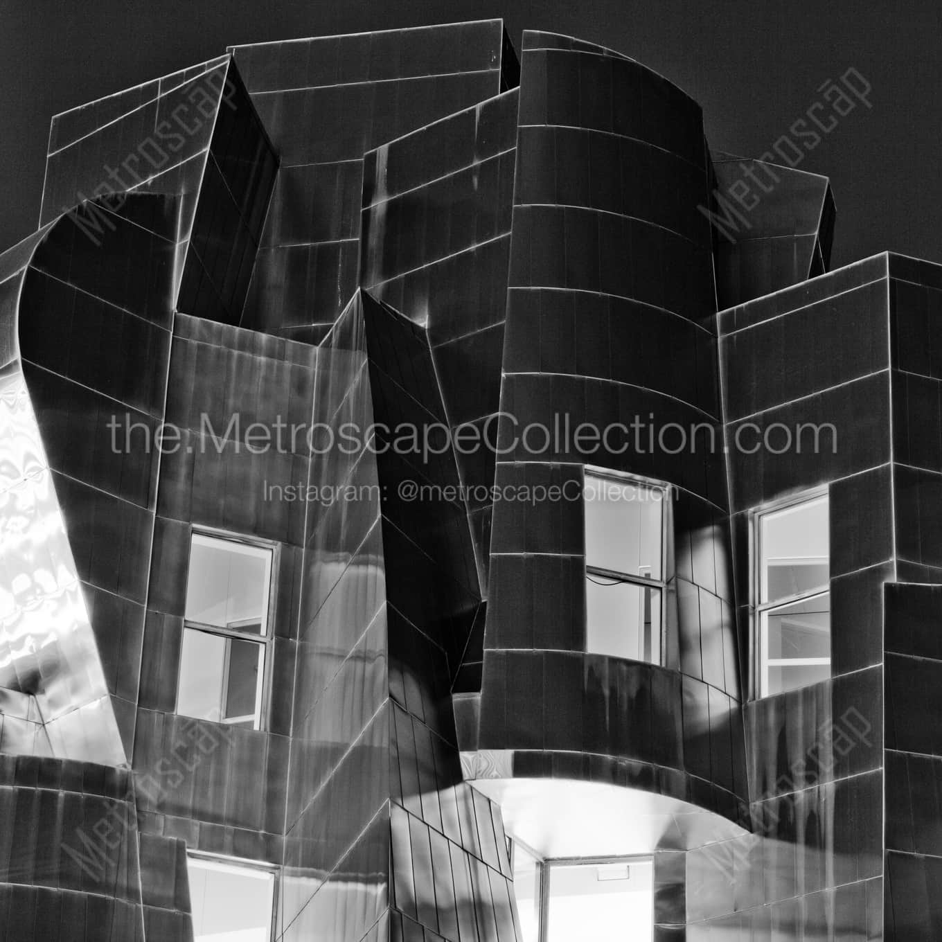 Weisman Art Museum night time black and white Photography square crop
