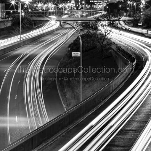 35W at Night -- Minneapolis Black and White Photography