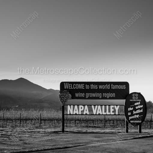 Welcome to Napa Valley Sign -- Napa-Valley Black and White Photography