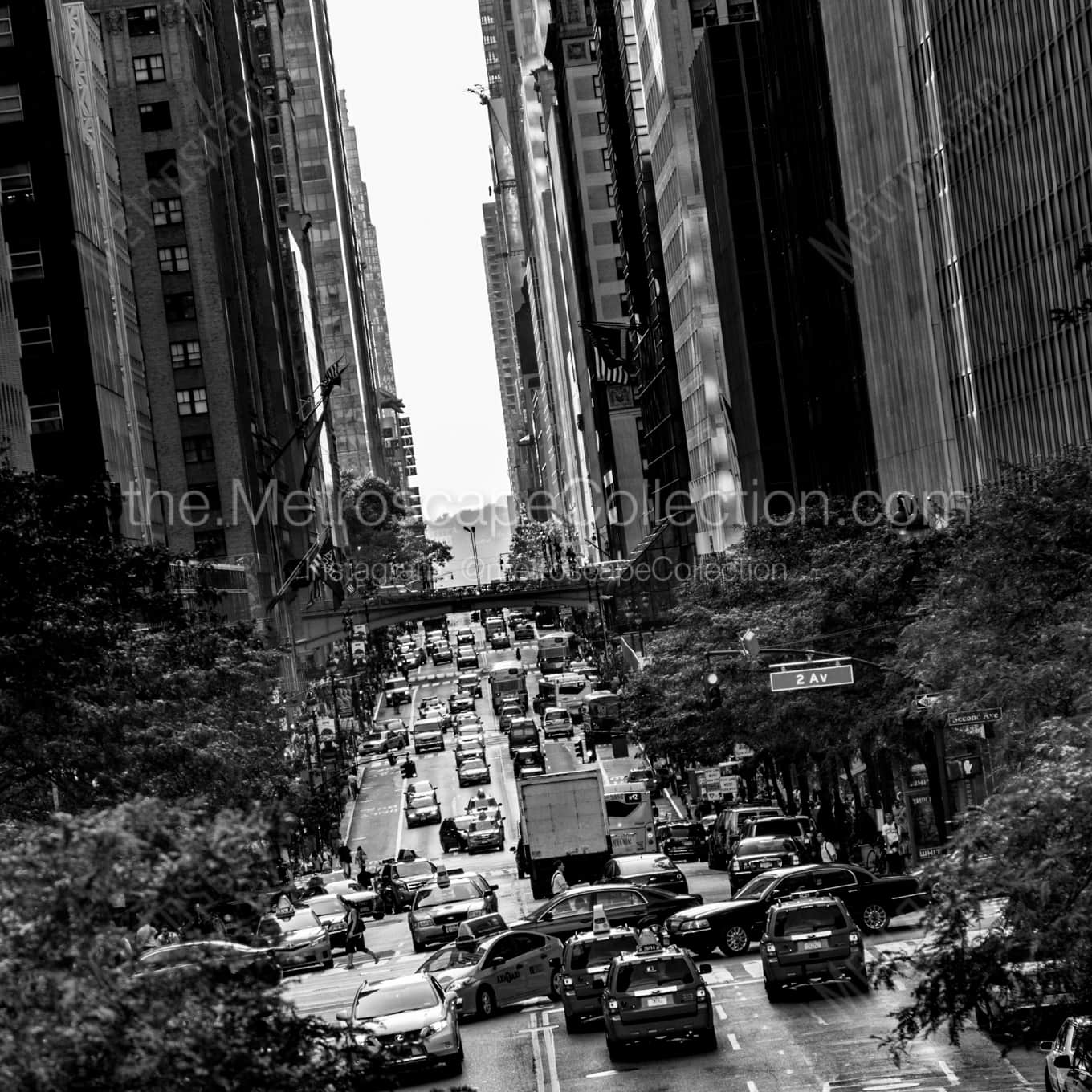 The Canyons of Manhattan night time black and white Photography square crop