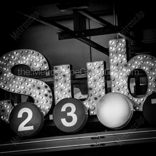 Subway Sign in Times Square -- New York City Black and White Photography
