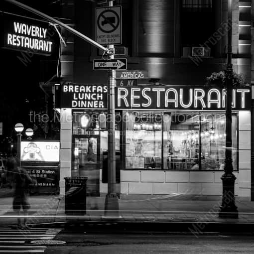 The Waverly Restaurant on 6th Avenue -- New York City Black and White Photography
