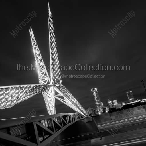 The SkyDance Bridge over I-40 -- Oklahoma City Black and White Photography