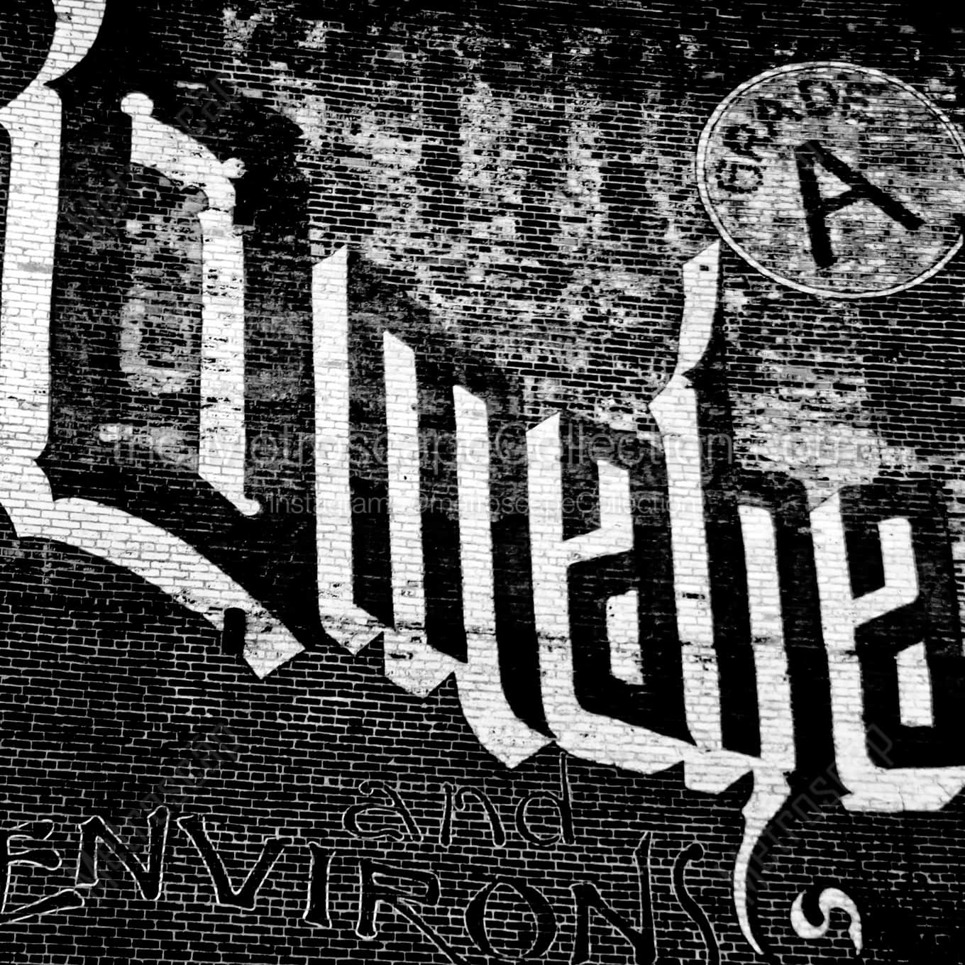 An Omaha Wall Mural night time black and white Photography square crop