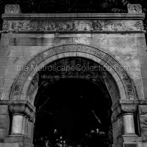 The Leahy Park Archway At Night -- Omaha Black and White Photography