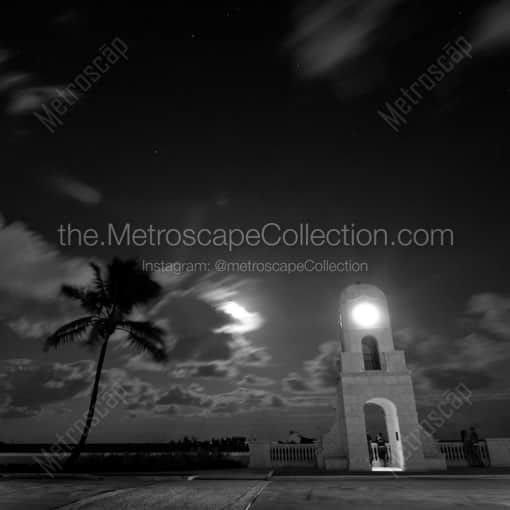 Couples Under the Moonlight on Palm Beach -- Palm Beach Black and White Photography