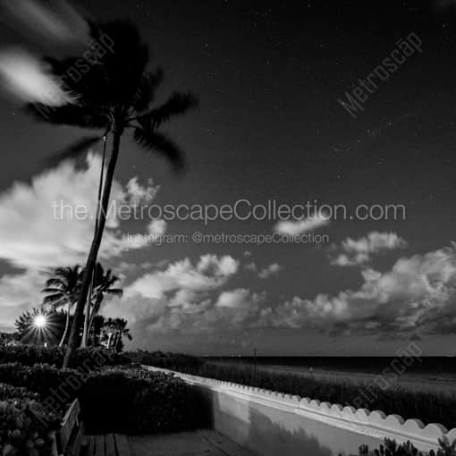 Clouds Above Palm Beach at Night -- Palm Beach Black and White Photography