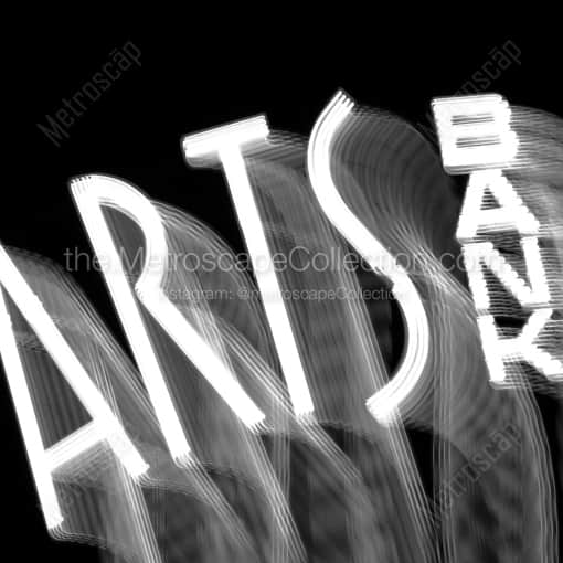 The Arts Bank Sign -- Philadelphia Black and White Photography