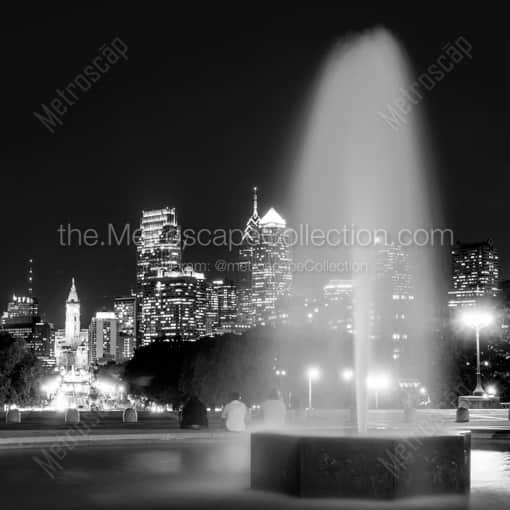Art Museum Fountain -- Philadelphia Black and White Photography
