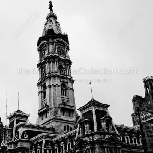 The William Penn Statue atop Philadelphia City Hall -- Philadelphia Black and White Photography